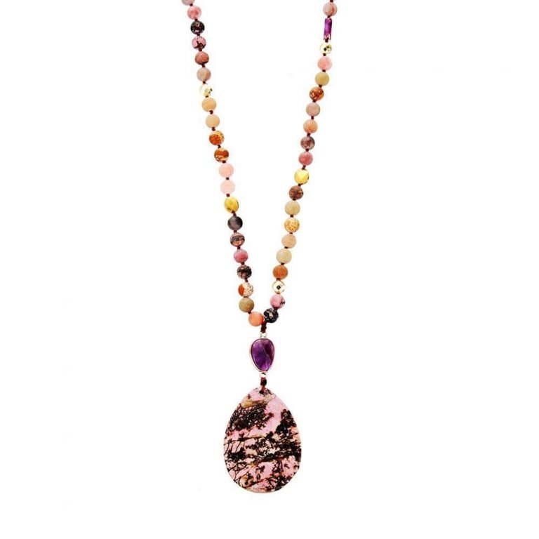 Gems Stone Pendant Necklace Rhodonite Lariat Beaded Long Meditation Necklace Unique Gems Elegant Jewelry 1512x 6d9ab5aa 9d8c 434d 9601