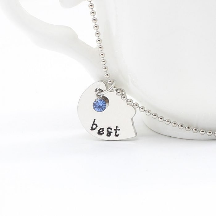 3 Pieces Set Of Best Friends Forever Letter Pendant Commemorative Friendship 3 Color Rhinestone Chain Necklace 4