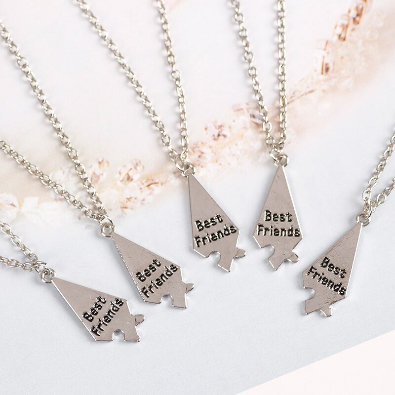 5 piece Best Friend Stitching Necklace Male And Female Students Bff Friendship Pendant Star Metal Choker 3