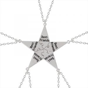 5 piece Best Friend Stitching Necklace Male And Female Students Bff Friendship Pendant Star Metal Choker