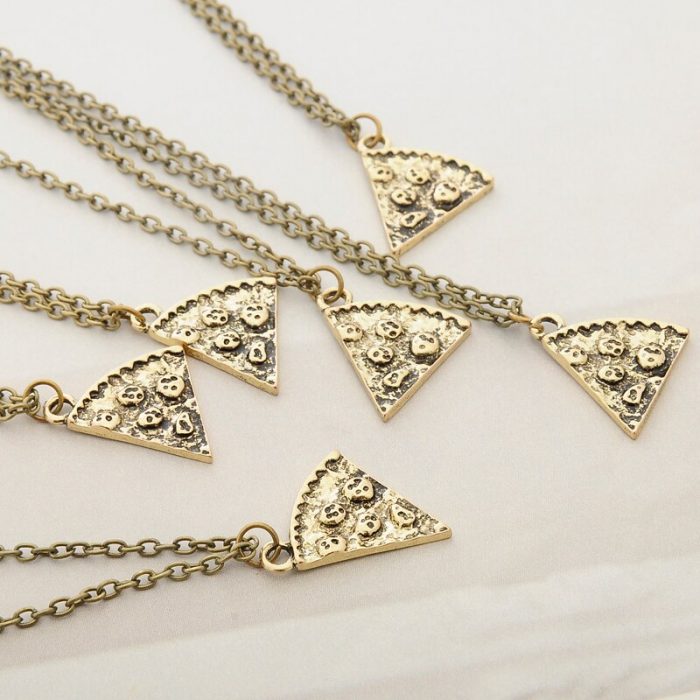 6pcs Set Pizza Pendant Necklaces BFF Best Friends Friendship Necklace Creative Men Women Birthday Gifts Jewelry 4