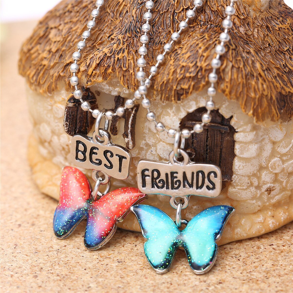 Cute Drop Oil Butterfly Necklaces For Women Best Friends Initial Necklace For Christmas Jewelry Wholesale 2 3