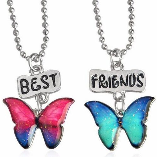 Cute Drop Oil Butterfly Necklaces For Women Best Friends Initial Necklace For Christmas Jewelry Wholesale 2