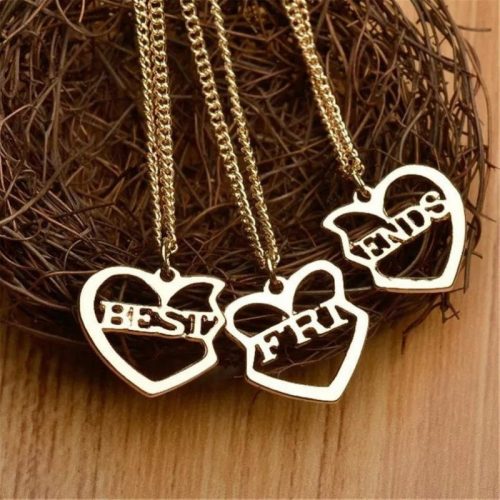 Fashion 3 Pieces Set Best Friends Broken Heart Pendant Necklace Women BBF Friendship Jewelry Gift