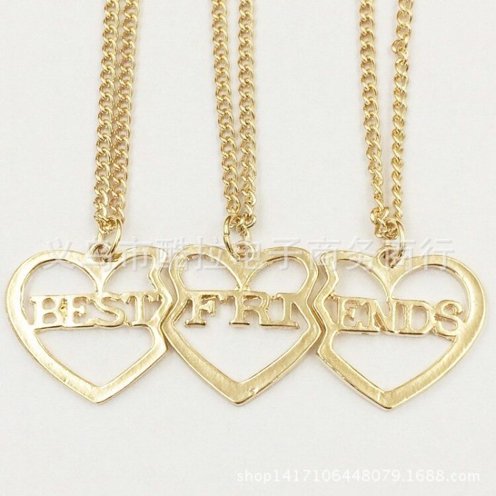 Fashion Best Friends Broken Heart Pendant Necklace Fashion 3pcs set Stitching Best Friends Forever Girlfriend Couple 3