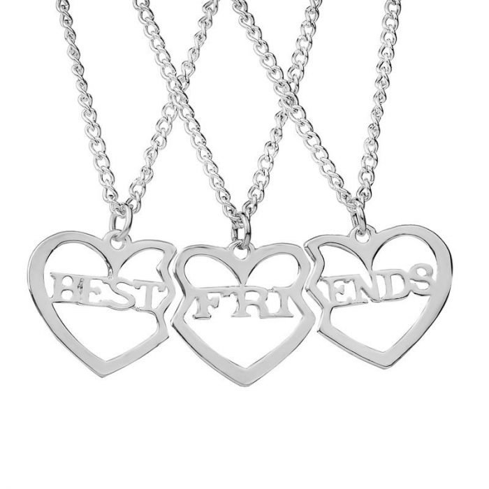 Fashion Best Friends Broken Heart Pendant Necklace Fashion 3pcs set Stitching Best Friends Forever Girlfriend Couple 4