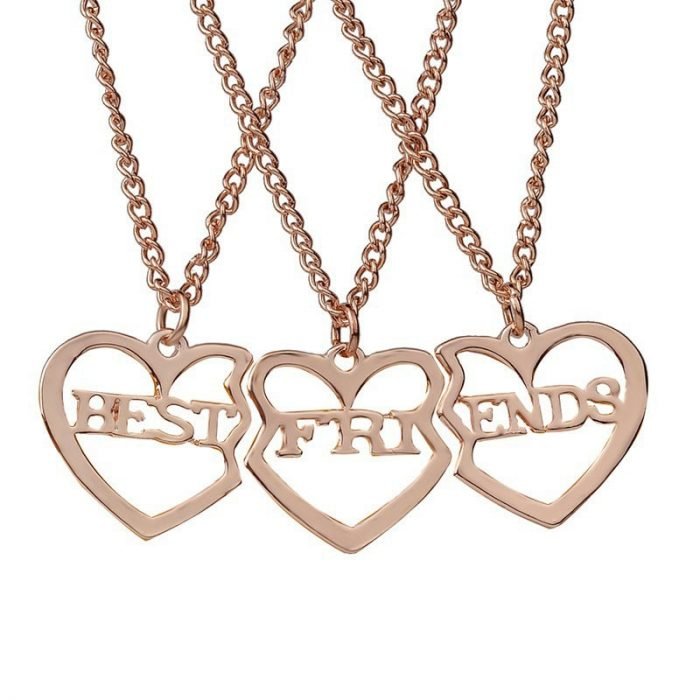 Fashion Best Friends Broken Heart Pendant Necklace Fashion 3pcs set Stitching Best Friends Forever Girlfriend Couple 5