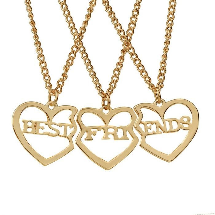 Fashion Best Friends Broken Heart Pendant Necklace Fashion 3pcs set Stitching Best Friends Forever Girlfriend Couple