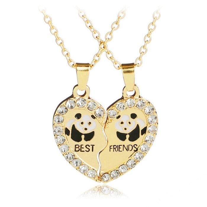 New 2 PCS Set Animal Best Friends Friendship Couple Two Parts Pendant Necklace Best Gifts For 1