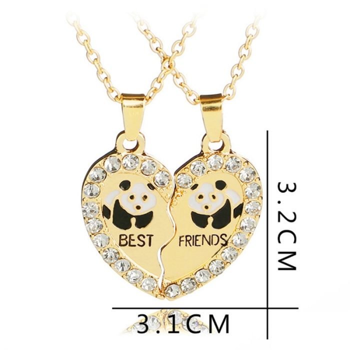 New 2 PCS Set Animal Best Friends Friendship Couple Two Parts Pendant Necklace Best Gifts For 5