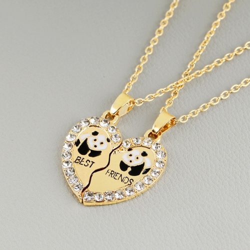 New 2 PCS Set Animal Best Friends Friendship Couple Two Parts Pendant Necklace Best Gifts For