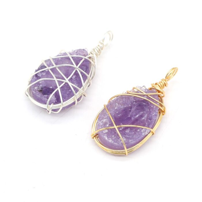 Natural Stone Amethyst Winding Irregular Water Drop Pendant For Jewelry Making DIY Necklace Earring Accessories Gems 4